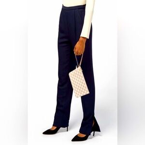 Authentic & Super Clean Louis Vuitton Azure Damier Logo Canvas Wristlet/Pouch